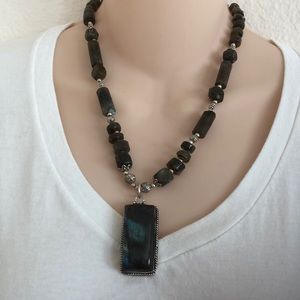 Jade statement necklace